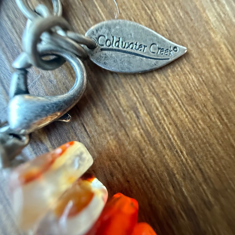 Peyote Bird Free Spirit Necklace Carnelian Orange Turquoise Silver Pendant CWC - Picture 6 of 10